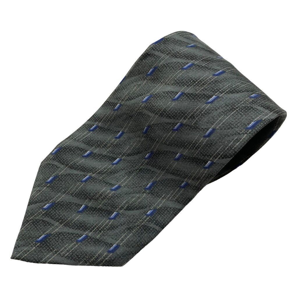 Geoffrey Beene Tie Men's Necktie Silk Green Blue Ivory Classic Office